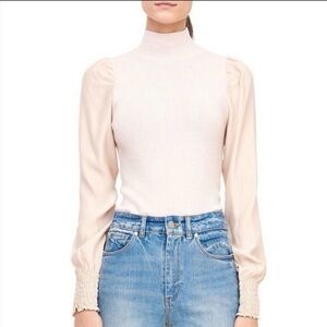 Rebecca Taylor Wool And Silk Mock Neck Sweater Size L